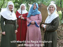 Medieval re-enactment, women wearing traditional wimples